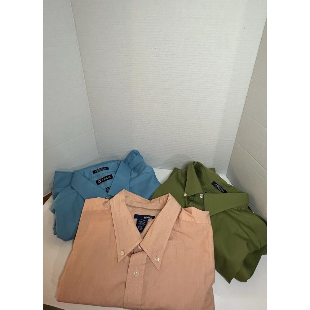 Lot of 3 Men’s Button-Down Shirts – Chaps & Basic Editions – XL / 2XLT –